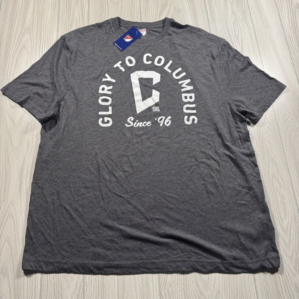 Columbus Crew SC Logo Tee Men’s XXL Gray Soft MLS Glory to Columbus Soccer New